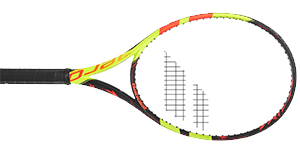Raquette de tennis Wilson avec plan de cordage 18x20